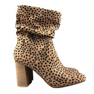 Ccocci Women's Size 9 Darby Brown Cheetah Print Slouch High Heel Ankle Boots